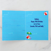 スイミングプールテーマ誕生日カードfor Delilah カード (内部)