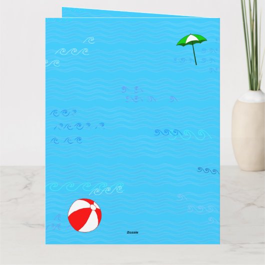 スイミングプールテーマ誕生日カードfor Delilah カード (裏面)