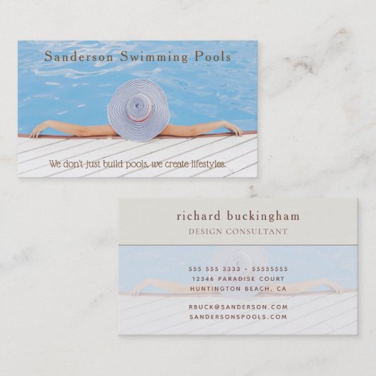 スイミングプールデザイナーの名刺 名刺 (正面/裏面)