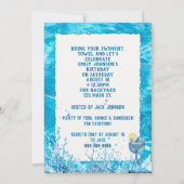 スイミングプールバースデーパーティー招待状 招待状 (裏面)