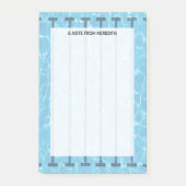 スイミングプールパッド泳ぐ人とコーチ ポストイット (正面)