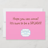 スイミングプールパーティーピンクプールフローティ誕生日 招待状 (裏面)