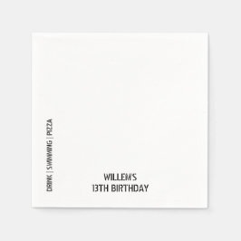 スイミングプールパーティーボーイバースデーパーティー スタンダードカクテルナプキン