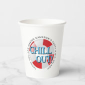 スイミングプールパーティーレッドブルーチルアウトカスタム 紙コップ (正面)