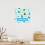 スイミングプールパーティー名ギフト ポスター (キッチン)