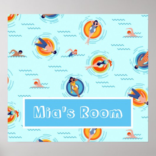 スイミングプールパーティー名ギフト ポスター (正面)