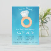 スイミングプールパーティー婚約リングや輪ブライダルシャワー 招待状 (スタンド正面)