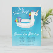 スイミングプールパーティー誕生日パーティー 招待状 (スタンド正面)