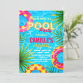 スイミングプールパーティー誕生日招待状 招待状 (スタンド正面)