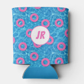 スイミングプールビーチ誕生日パーティモノグラム 缶クーラー (裏面)