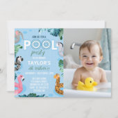 スイミングプールボーイ1stバースデーフォト招待状 招待状 (正面)