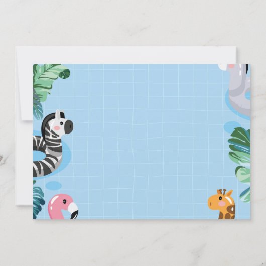 スイミングプールボーイ1stバースデーフォト招待状 招待状 (裏面)