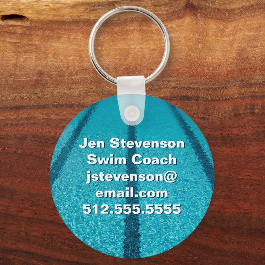 スイミングプール会社またはスイムインストラクターカスタム キーホルダー (正面)