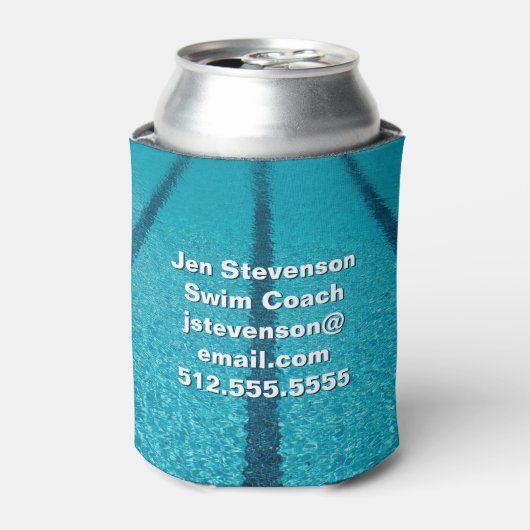 スイミングプール会社またはスイムインストラクターカスタム 缶クーラー (缶正面)