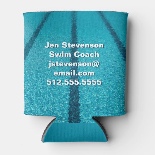 スイミングプール会社またはスイムインストラクターカスタム 缶クーラー (正面)