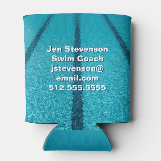 スイミングプール会社またはスイムインストラクターカスタム 缶クーラー (裏面)