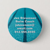 スイミングプール会社またはスイムインストラクターカスタム 缶バッジ (正面)
