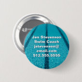 スイミングプール会社またはスイムインストラクターカスタム 缶バッジ (正面&裏面)