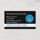 スイミングプール光沢クール名刺 名刺 (正面)