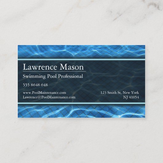 スイミングプール写真 – 名刺 (裏面)