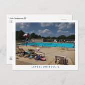 スイミングプール夏期レイクサマセット,イリノイ ポストカード (正面/裏面)