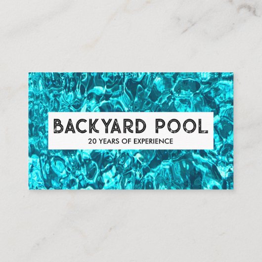 スイミングプール建築請負業者の清掃 名刺 (裏面)