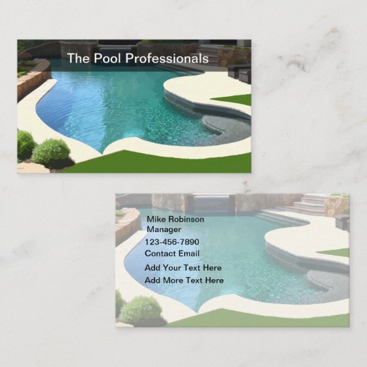 スイミングプール新しい名刺 名刺 (正面/裏面)