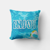 スイミングプール楽しむ文字装飾用クッション クッション (正面)
