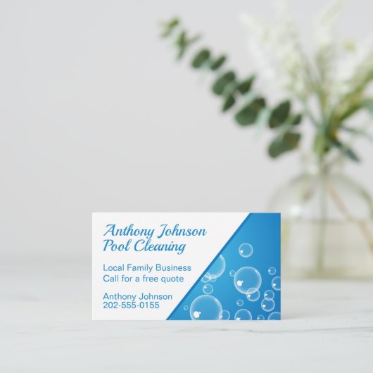スイミングプール清掃サービス 名刺 (スタンド正面)