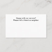 スイミングプール装置およびメンテナンス 名刺 (裏面)