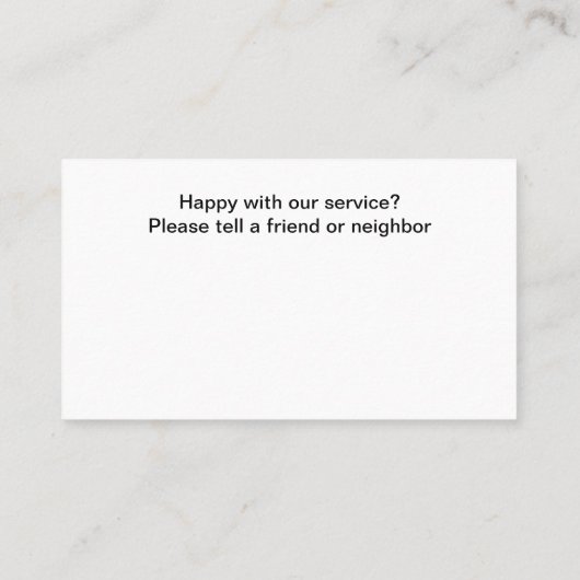 スイミングプール装置およびメンテナンス 名刺 (裏面)