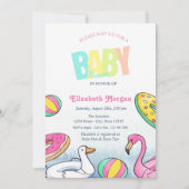 スイミングプール赤ちゃんシャワー 招待状 (正面)
