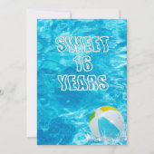 スイミングプール スイート16 バースデーパーティー招待状 招待状 (正面)