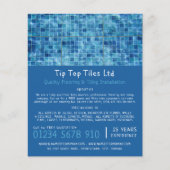 スイミングプール、フローラ、タイルのインストーラ広告ー チラシ (正面)