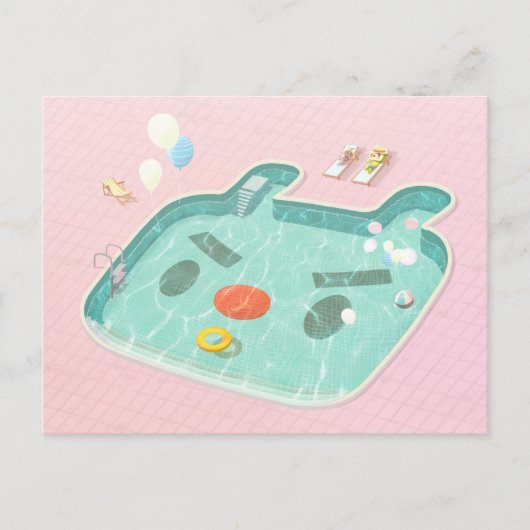 スイミングプール 案内ポストカード (正面)
