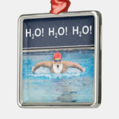 スイミングホリデーギフトセラミックオーナメント メタルオーナメント (左)