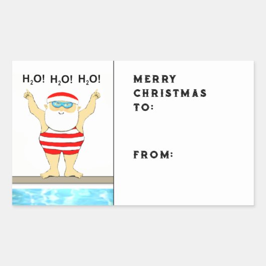 スイミングホリデーギフトラベル 長方形シール (正面)