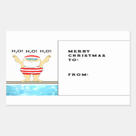 スイミングホリデーギフトラベル 長方形シール