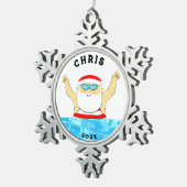 スイミングホリデーギフト スノーフレークピューターオーナメント (右)