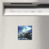 スイミングポーラベア北極野生動物芸術マグネット マグネット (インサイチュ (食洗機))