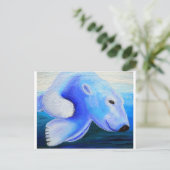 スイミングポーラ絵画ベア ポストカード (スタンド正面)