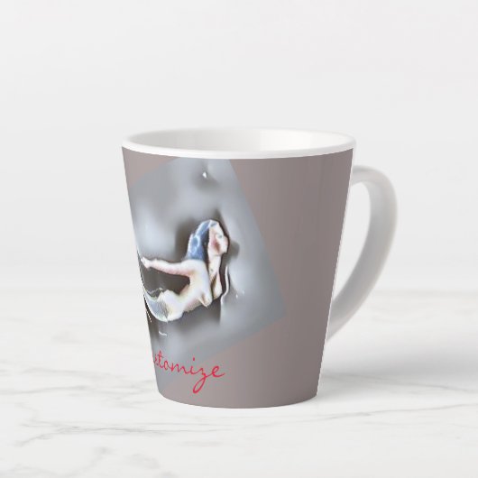 スイミングマーメイドグレーサンダー_コーブ カフェラテマグ (右アングル)