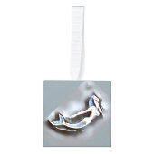 スイミングマーメイドサンダー_コーブグレー キューブオーナメント (正面)