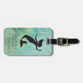 スイミングマーメイドシルエット – ファンタジーアート ラゲッジタグ (正面横)