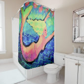 スイミングマーメイド抽象芸術アート シャワーカーテン (インサイチュ)