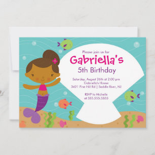 スイミングマーメイド誕生日招待状 招待状