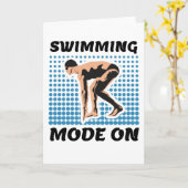 スイミングモードオン – プール愛好家 カード (黄色い花)