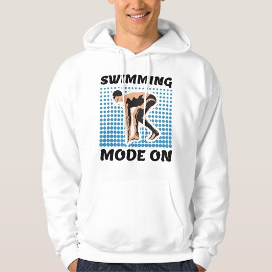 スイミングモードオン – プール愛好家 パーカ (正面)