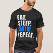 スイミングライフガード女性の男性の水泳おもしろい Tシャツ (正面)