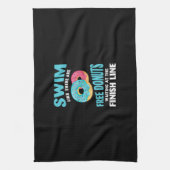 スイミングラバー – Reのように泳ぐ無料ドーナツ キッチンタオル (縦)